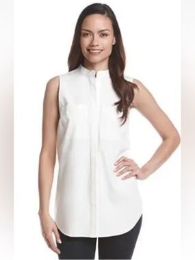 *NWT* Michael Kors Sleeveless Button Down Top, Mock Neck, Tunic Length